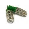 Coppia 2 Lampade Led T10 Con 13 Led F5 Flux Colore Verde Green 12V 2W