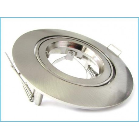 Carcassa Acciaio Cromato Cornice Supporto Porta Faretto Incasso Orientabile