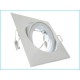 Carcassa Ghiera Bianco Quadrata con Cornice Supporto Porta Faretto Incasso Orientabile