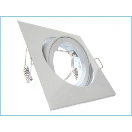 Carcassa Ghiera Bianco Quadrata con Cornice Supporto Porta Faretto Incasso Orientabile