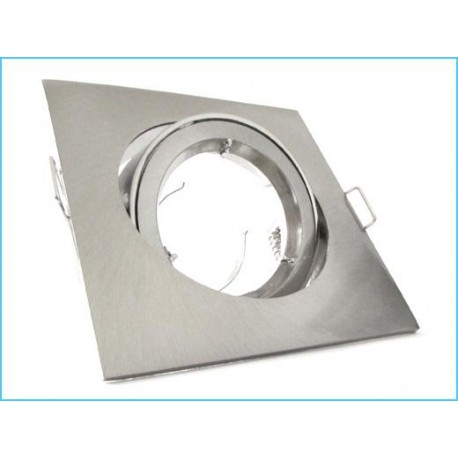 Carcassa Ghiera Bianco Quadrata con Cornice Supporto Porta Faretto Incasso Orientabile